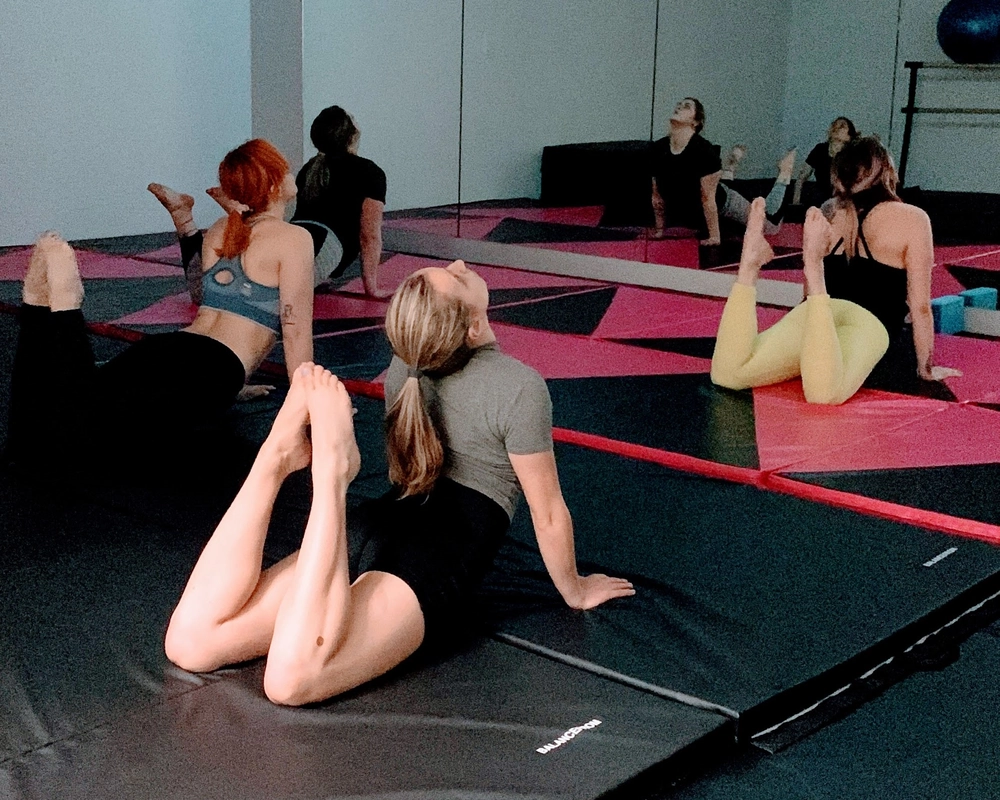 Adult yoga fitness class in Edmonton