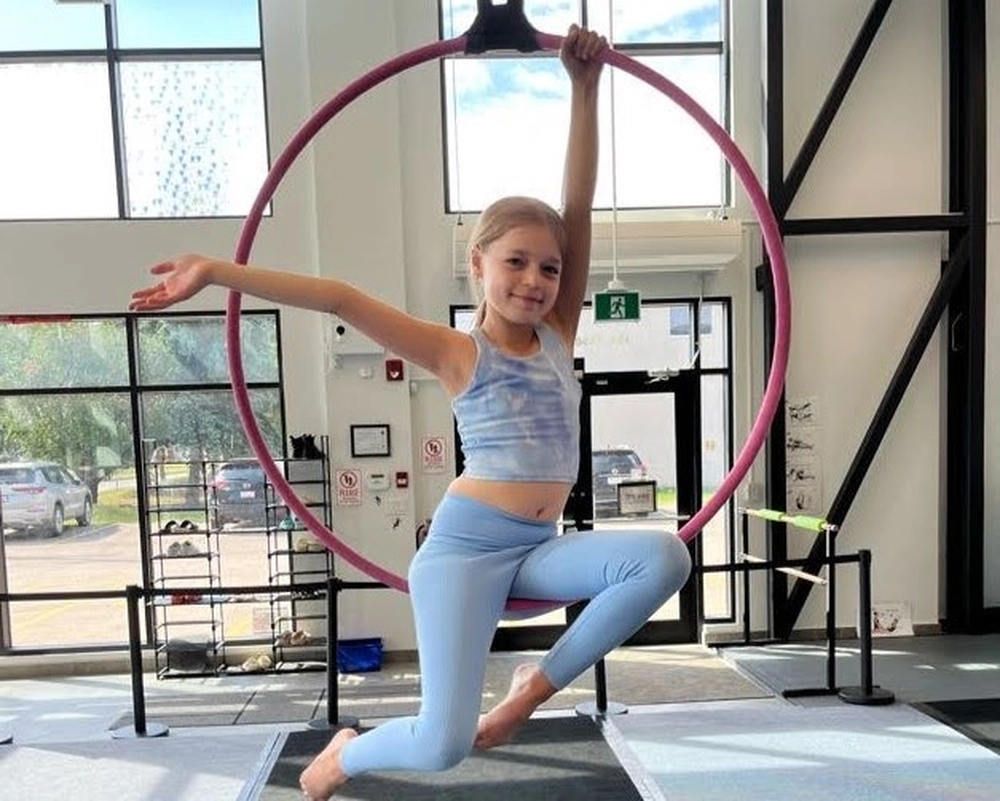 Student attending aerial classes